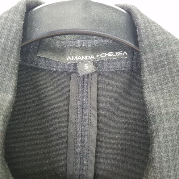 Amanda + Chelsea Blazer Women's S Plaid Stretch Knit Notch Collar Covered Button - Picture 4 of 16